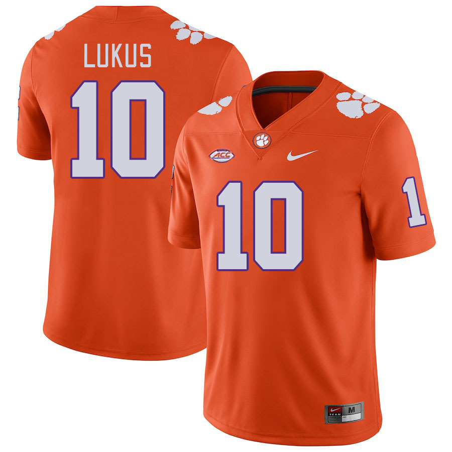 Clemson Tigers #10 Jeadyn Lukus College Football Jerseys Stitched Sale-Orange
